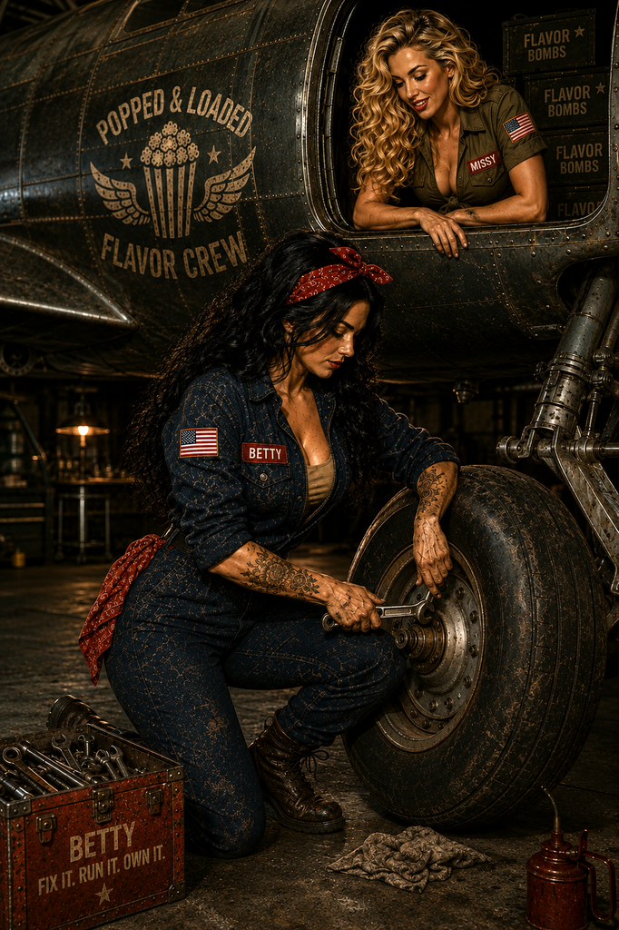 boom boom betty fixing a tire