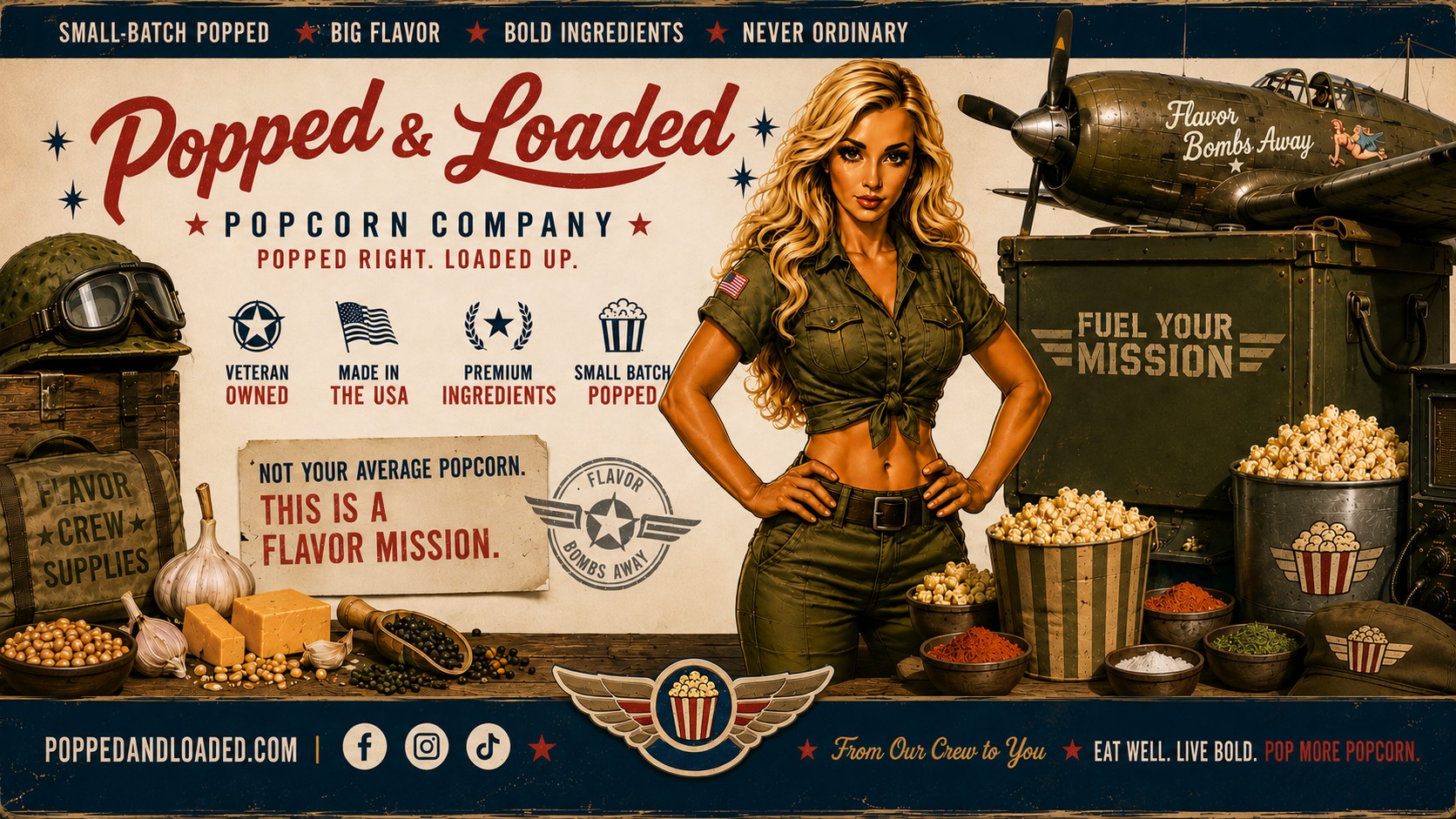 popped and loaded banner